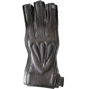 Guantes de tiro con arco KyzoFire de cuero genuino al por mayor, con cierre de gancho y bucle, unisex, protectores para caza con arco y protección para los dedos. - Product Image 5