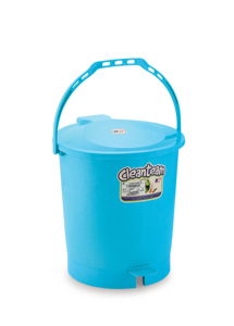 Poubelle à pédale ronde en plastique avec panier intérieur, design portable pour une utilisation intérieure/extérieure - Product Image 4