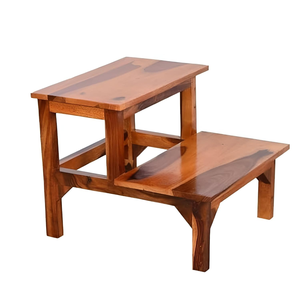 Escabeau de cuisine à 2 marches en bois, marchepied portable pour la maison, la cuisine, la salle de bain, la chambre - Product Image 1