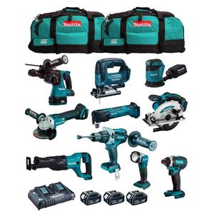 18V Cordless Power <b>Tool</b> Combo Kit 10-<b>Tool</b> <b>Set</b> with 3 Batteries Charger and Storage - Product Image 1