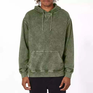 New Arrival Breathable Solid Color Men's Acid Washed <b>Hoodie</b> 100% Cotton Fleece Eco-Friendly Casual Wear Premium Quality Pocket - Product Image 5