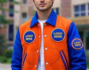 Blouson universitaire personnalisé OEM ODM style baseball avec corps en laine, manches en cuir, boutons-pression, unisexe, streetwear, mode, vente en gros - Product Image 1