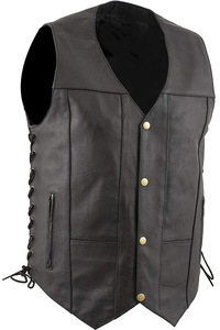 เสื้อกั๊กหนังวัวแท้ทรงวีคอแบบกระดุมแถวเดียวสำหรับผู้ชายรุ่นใหม่ปี 2025 ระดับไฮเอนด์  รักษ์โลก เหมาะสำหรับฤดูใบไม้ร่วง พร้อมขนเฟอร์ด้านนอก - Product Image 5