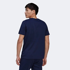 Camiseta de Manga Corta con Cuello en V para Hombre, Color Azul Marino, Corte Regular, 100% Algodón Jersey, Informal, Transpirable, 320g, Logotipo Frontal - Product Image 2