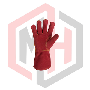Gants de Soudure Rouges Promotionnels Résistants à la Chaleur, Antidérapants, Sans Silicone, Lisses, Anti-Coupure, Anti-Statiques en Polyester/Nitrile 11 oz - Product Image 2
