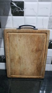 Planche à découper en bois naturel rectangulaire avec poignée, grande planche de préparation pour la cuisine, pour la maison, les restaurants, vente en gros - Product Image 4