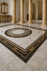 Medallón de Piso para Hospital de Alta Gama con Incrustaciones de Mármol Natural, Antideslizante e Impermeable, Diseño de Estilo Mediterráneo - Product Image 3