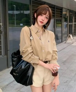 Blusa Casual Multifuncional de Primavera, Verano y Otoño para Mujer, Delgada, de Color Sólido, Poliéster/Algodón, Transpirable, de Alta Calidad, con Bordado Frontal - Product Image 2