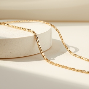 9K <b>Gold</b> Box Chain Necklace Minimalist Fine Jewelry for Women Lightweight Real <b>Gold</b> Chain Elegant Everyday Necklace - Product Image 3