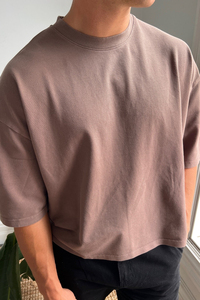 เสื้อยืดโอเวอร์ไซส์ทรงบ็อกซี่สำหรับผู้ชาย ผ้าฝ้าย 100% 180 กรัม แขนสั้น คอกลม สวมใส่สบาย เป็นมิตรกับสิ่งแวดล้อม ระบายอากาศได้ดี พิมพ์ลายซิลค์สกรีน - Product Image 6