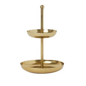 Base de Exhibición para Pasteles de Metal Dorado Brillante con Base de Soporte Gruesa para Arreglos de Cupcakes en Fiestas y Decoración de Eventos, Proveedor Indio - Product Image 1