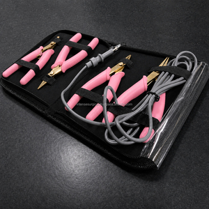 Wholesale Pink Permanent Jewelry Making Kit Flush <b>Cutter</b> Long Nose Short Nose Grounded Pliers Factory Direct - Product Image 1