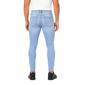 Custom <b>Men</b> <b>Stretch</b> Slim Fit Denim Jeans Fitted Skinny Denim Jeans Pants Five Pocket Casual Denim Jeans Trousers Solid Colour - Product Image 2