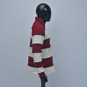 Wholesale Mens Short Sleeve <b>Striped</b> Knitted Breathable Cotton for <b>Shirt</b> Color Blocked Casual Design <b>Red</b> <b>White</b> Pattern Premium - Product Image 3
