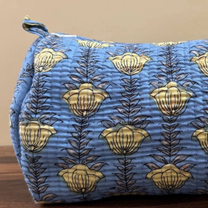 Bolsa de Maquillaje Acolchada de Algodón con Estampado a Mano, Organizador de Cosméticos de Viaje, Juego de 3 Bolsas, Precio al por Mayor - Product Image 3