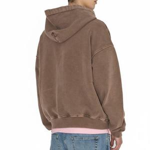 Herren Übergroßer Kapuzenpullover Einfarbig Baumwolle French Terry Umweltfreundlich Acid Wash Lässiger Winter-Sweater - Product Image 2
