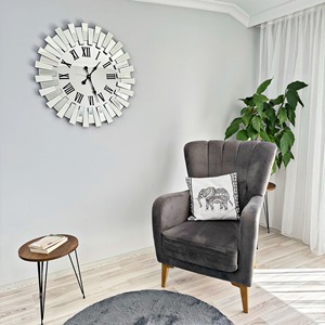 Stylish Round Mirror <b>Wall</b> <b>Clock</b> With Roman Numbers And Reflective Glass Panels Perfect For Contemporary Home <b>Decor</b> From India - Product Image 4