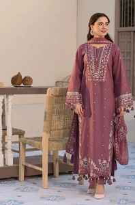 Tenues d'été pakistanaises et indiennes Shalwar Kameez en tissu de coton Lawn, vêtements formels avec des caractéristiques de séchage rapide et anti-plis - Product Image 4