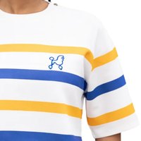 Ensemble court rayé Sigma Gamma Rho pour femmes, bleu, or, blanc, tenue deux pièces, t-shirt et short, style sororité grecque