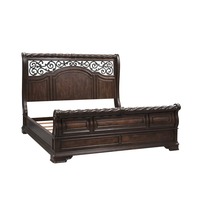 Ensemble de chambre à coucher Liberty Furniture Arbor Place 4 pièces, lit king size en bois massif, finition acajou brun foncé, style antique traditionnel