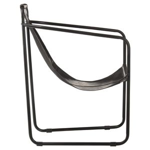 Poltrona Ergonomica in Vera Pelle Nera con Struttura in Ferro, Sedia da Soggiorno con Funzioni Relax - Product Image 3