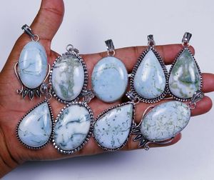 Pendentif en Agate Naturelle en Gros, Formes Assorties Ovale Poire, Bijoux en Pierres Précieuses de Créateur, Monture Plaqué Argent 925, Fait Main - Product Image 6