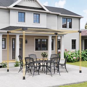 Kit Pergola in Legno da 8 Pezzi con Staffe Angolari a 3 e 4 Vie per Legname 4x4 (Misure Reali 3.6x3.6), Telaio in Lega Resistente - Product Image 2
