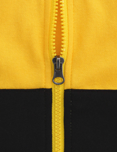 Men's Sleeveless Hooded Vest Yellow Black Zipper Front Casual <b>Sweatshirt</b> Regular Fit Autumn Wear - Product Image 6