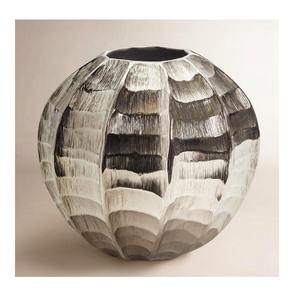 New Arrival Hammered And Etched Silver Round Vase Use for Bedroom Accent Living Room Office Tabletop Decorative <b>Flower</b> Vase - Product Image 1