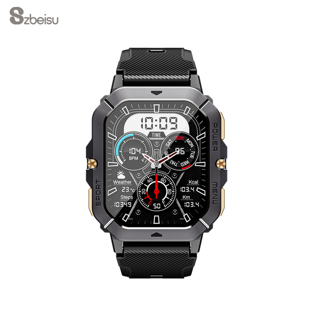 C28 Smart Watch 2.02inch BT Call 1ATM Waterproof Outdoor Sports Smartwatch 100+ Sports Modes Heart Message Push Watch for Men