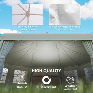 Tenda a baldacchino bianca 29FT X 21FT per eventi e feste, impermeabile, a doppio strato, con 2 pareti laterali in PVC a scomparsa, in acciaio e poliestere - Product Image 6