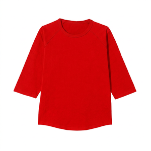 T-shirt décontracté pour homme, col rond, manches raglan, noir, coupe ample, couleur unie, 100% coton, impression par transfert par sublimation - Product Image 4