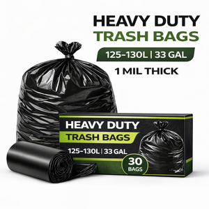 Bolsas de Basura Negras Resistentes de Primera Calidad TH GB-024, 33 Galones, 1 Mil de Grosor, 30 Unidades, Grado Comercial, a Prueba de Fugas - Product Image 1