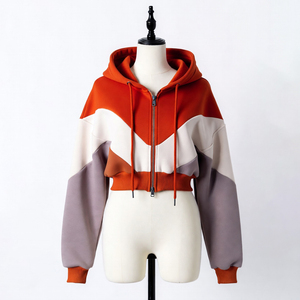 Hoodie court personnalisé pour femme, pull-over formel, coupe oversize, hiver, 100% coton - Product Image 1