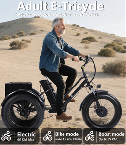 Triciclo Eléctrico para Adultos, Triciclo Motorizado con Motor sin Escobillas, Triciclo Eléctrico de 3 Ruedas, Batería de Litio Extraíble de 48V15AH, Alcance Máximo de 60-7 km - Product Image 3