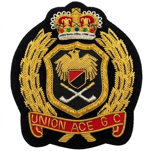 Parche Bordado Personalizado Union Ace G C con Corona Dorada, Aplique Cosido para Uniformes, Chaquetas, Gorras y Prendas - Product Image 1