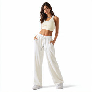 Pantalones de chándal de forro polar para mujer, estilo flare, para exteriores, de invierno, con cuello redondo, manga larga, oversize, para mujer - Product Image 5