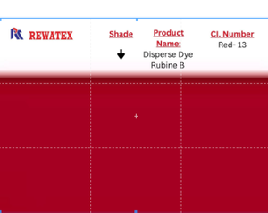 Colorant textile à base de teinture dispersée Rubine B, pigment rouge, modèle Red-13, pour le tricot et la finition des tissus - Product Image 1