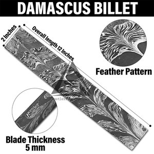 Premium Quality Damascus Blank Billets Factory Direct Supply In Stock Damascus Blank Billets - Product Image 2