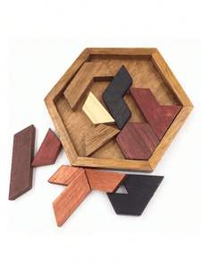 Tablero de Rompecabezas Hexagonal de Madera Hecho a Mano |   Proveedor de Juguetes Educativos Montessori - Product Image 2