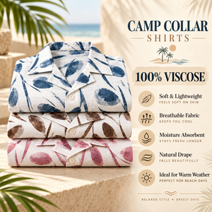 Breezy <b>Mens</b> 100% Viscose Camp Collar <b>Beach</b> <b>Shirts</b> Short Sleeve Printed Casual Summer Resort Holiday Wear Wholesale Supply OEM - Product Image 5