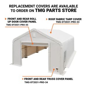Telo di Copertura in PVC Rinforzato Serie Pro 17oz 6x9m per Capanno Attrezzi con Struttura a Doppia Traliccio TMG DT2031 PRO - Product Image 4
