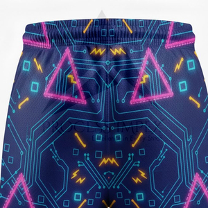 Shorts de Playa para Hombre con Estampado Geométrico, Secado Rápido, Poliéster, Cordón Ajustable, Casuales - Product Image 3
