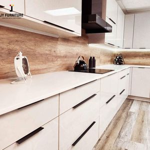 Meuble de cuisine de luxe sur mesure JY Project, style européen moderne, finition brillante, en MDF, avec tiroirs coulissants en bois artificiel - Product Image 5
