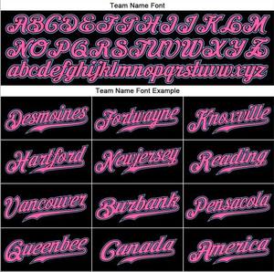 Camiseta de Béisbol Personalizada, Negra con Rayas Rosas, Impresión Sublimada, Cierre de Botones, Unisex, para Adultos, de Poliéster que Absorbe la Humedad, Manga Corta - Product Image 6