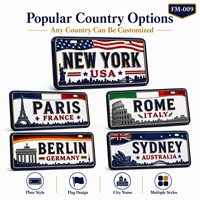 Imán de nevera con bandera de placa de matrícula 3D de resina personalizada al por mayor, recuerdo turístico, regalo OEM para tiendas de estados y países