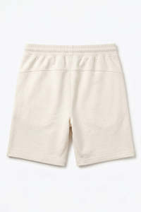 Pantalones Cortos Bermuda de Algodón Crema para Hombre, Cintura Media, Cordón Ajustable, Casuales, Tejido Sólido, Transpirables - Product Image 2