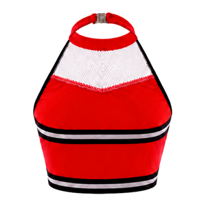 <b>Red</b> Cheerleading Uniform Set Pleated Skirt <b>Crop</b> <b>Top</b> Team Performance Outfit Custom Athletic Dance Competition Apparel Sportswear - Product Image 3