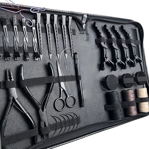 Kit d'outils Premium IMANS ENTERPRISES en acier inoxydable pour extensions de cheveux à micro-anneaux, pince à extensions, étui noir, logo personnalisé, usage commercial - Product Image 3