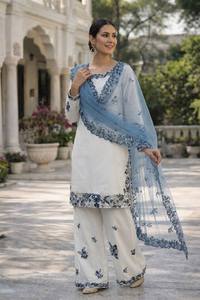 presernting New Ready To Wear Spacial Fancy Design Heavy Embroidery And Sequence Work <b>Top</b> - Palazzo With Dupatta - Product Image 5